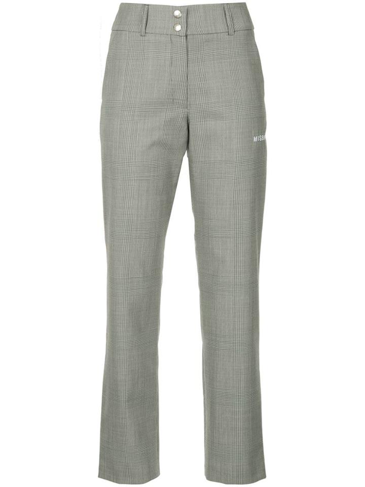 Misbhv Houndstooth Slim-fit Cropped Trousers - Grey