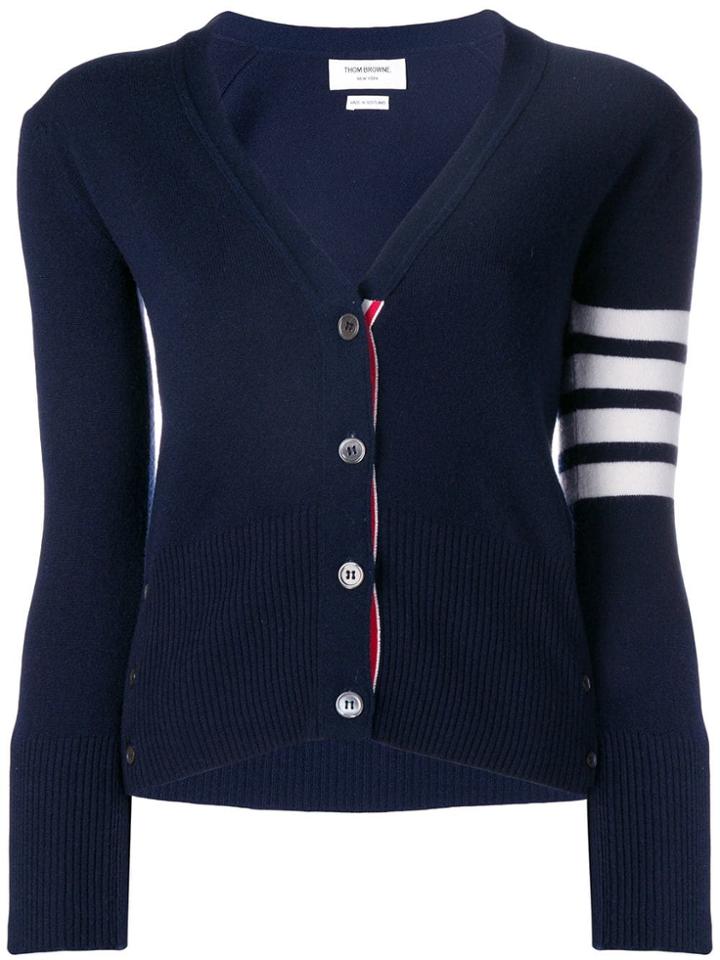 Thom Browne 4-bar V-neck Cardigan - Blue