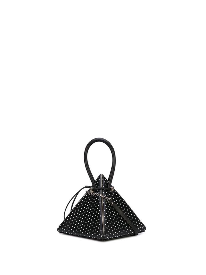 Nita Suri Polka-dot Pyramid Tote - Black