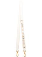 Prada Crystal Embellished Shoulder Strap, Women's, White, Leather/crystal