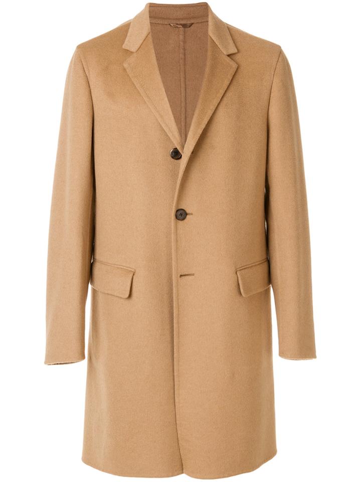 Prada Long-sleeved Two Button Coat - Nude & Neutrals