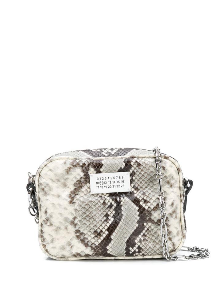 Maison Margiela Snakeskin Effect Clutch Bag - Green