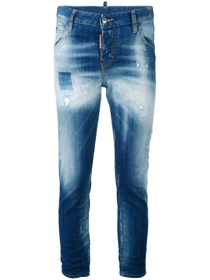 Cool Girl Cropped Jeans - Women - Cotton - 38, Blue, Cotton, Dsquared2
