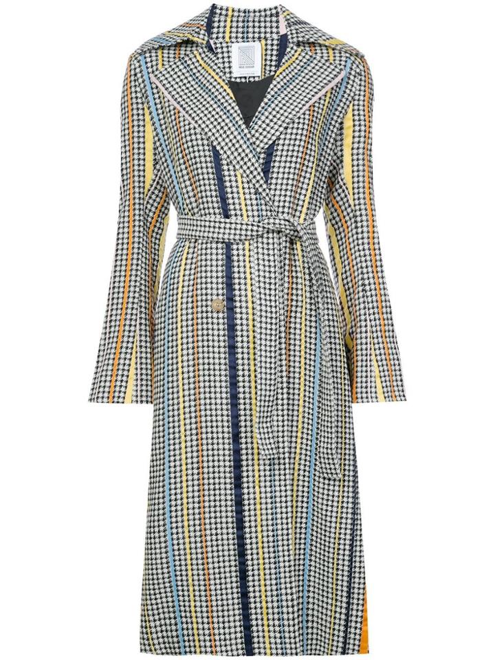 Rosie Assoulin Pied De Poule Belted Trench Coat - White