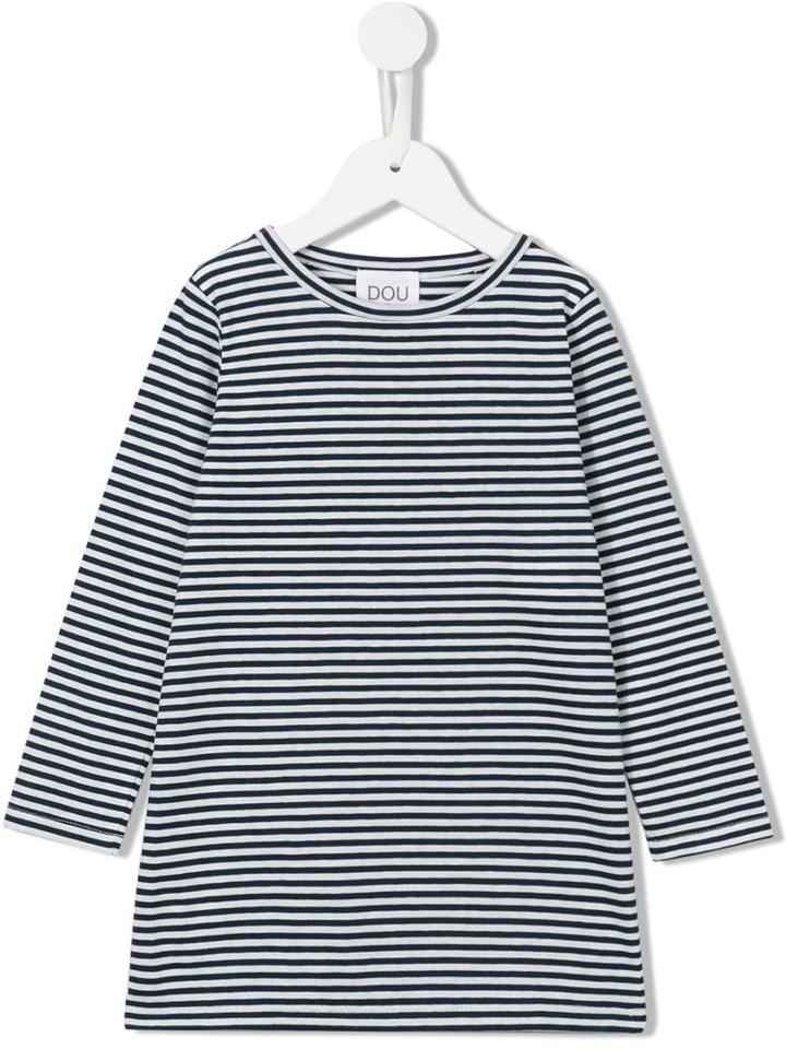 Douuod Kids Striped T-shirt Dress, Toddler Girl's, Size: 3 Yrs, Blue