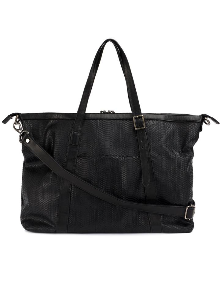 Giorgio Brato Snake Embossed Tote - Black