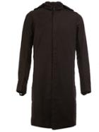 11 By Boris Bidjan Saberi Mid Hooded Coat, Men's, Size: Large, Black, Cotton/spandex/elastane