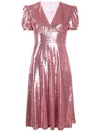 Hvn Sequinned Midi Dress - Pink