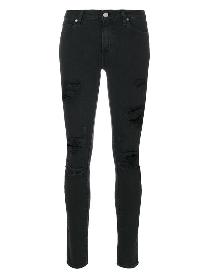 Paige - Ramone Destructed Jeans - Women - Cotton/spandex/elastane - 27, Black, Cotton/spandex/elastane