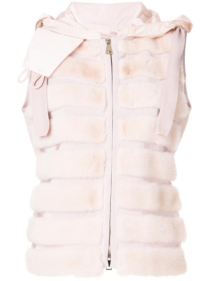 Moncler Hooded Zipped Gilet - Pink & Purple