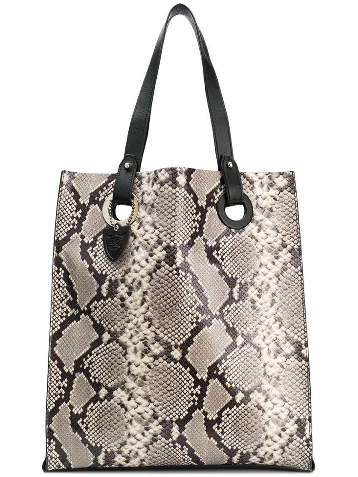 Htc Los Angeles Snake Print Tote Bag - Grey