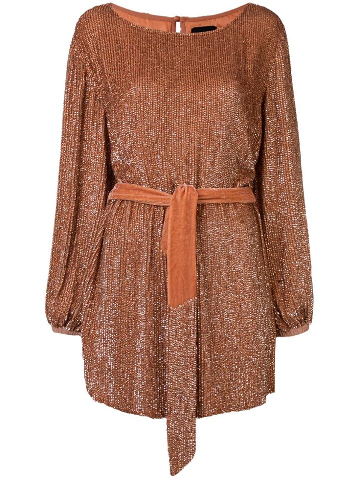 Retrofete Grace Squined Mini Dress - Orange