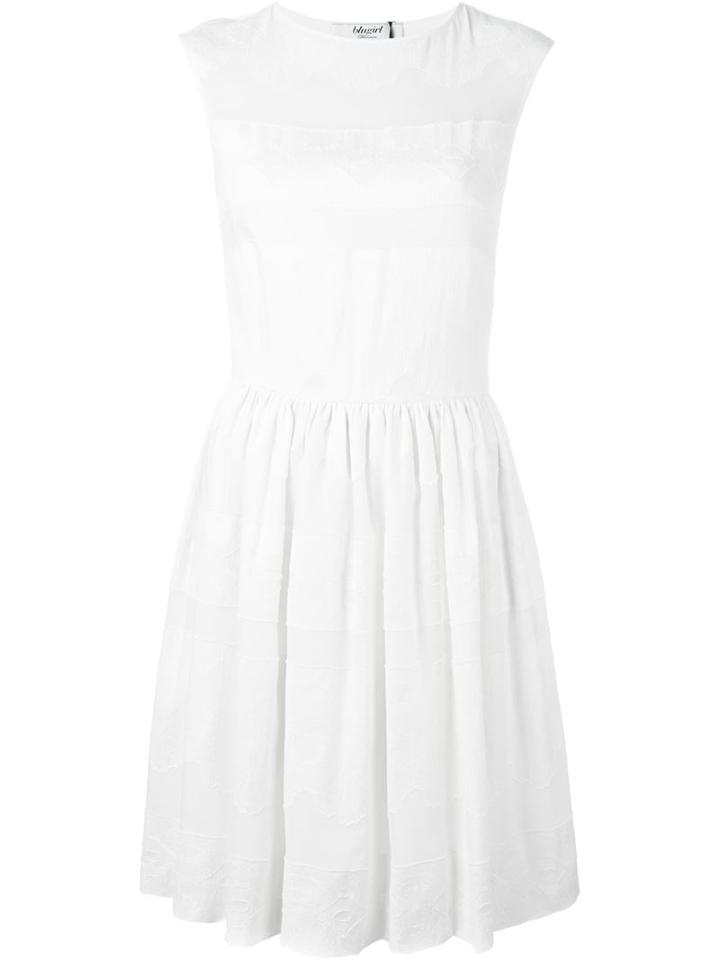 Blugirl Embroidered Mini Dress, Women's, Size: 42, White, Cotton/silk/polyester