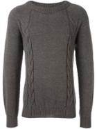 Maison Margiela Knit Panel Jumper, Men's, Size: Large, Grey, Cotton/wool/alpaca