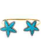 Gemco Turquoise And Diamond Starfish Bangle