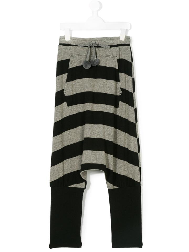 Cucu Lab Striped Drop-crotch Trousers - Grey