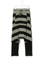 Cucu Lab Striped Drop-crotch Trousers - Grey