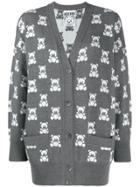 Moschino Teddy Bear Pattern Cardigan - Grey
