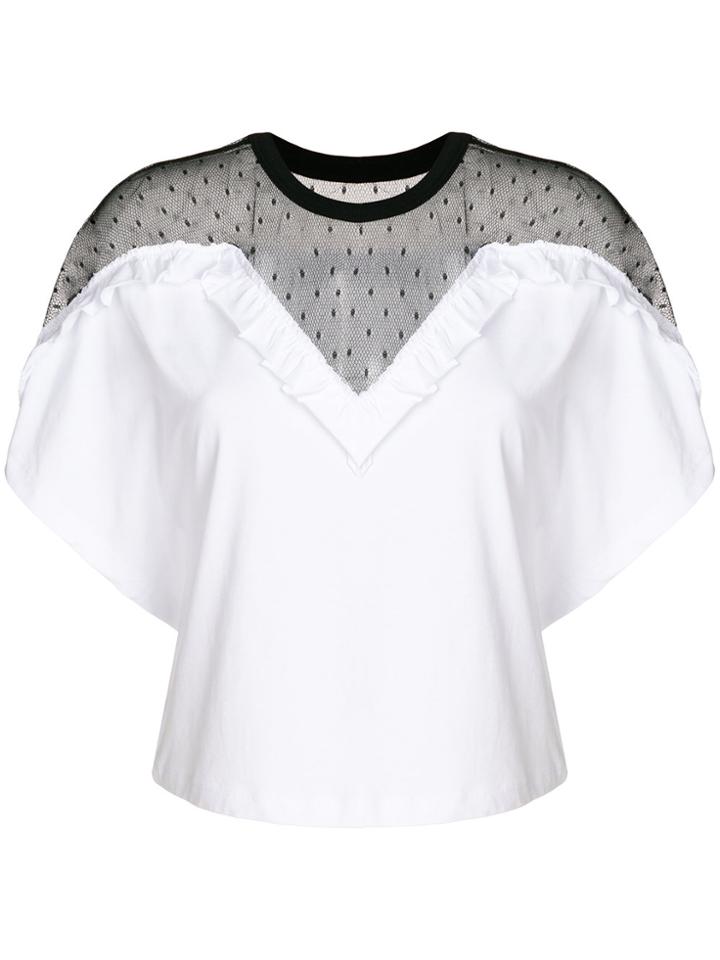 Red Valentino Lace Panel T-shirt - White