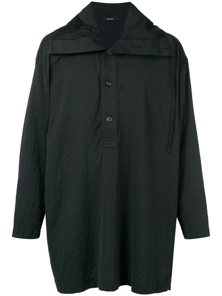 Issey Miyake Men Oversized Pull-over Shirt - Black