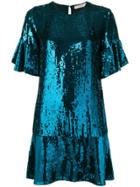 Twin-set Sequinned Drop-waist Dress - Blue