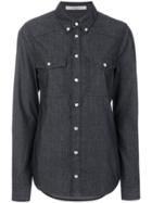 Givenchy Logo Print Denim Shirt - Blue