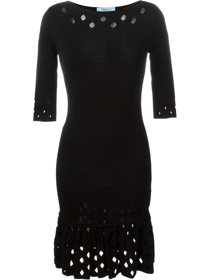 Blumarine Ruffled Hem Fitted Dress