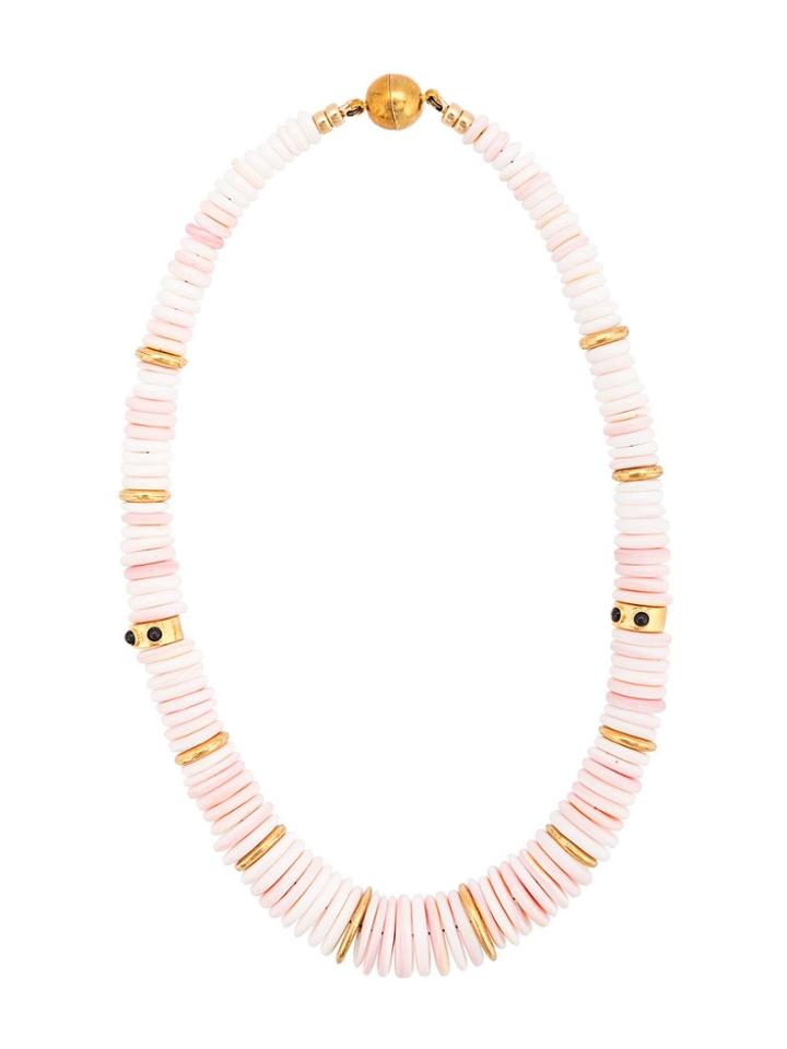 Lizzie Fortunato Jewels Circle Beaded Necklace - Pink