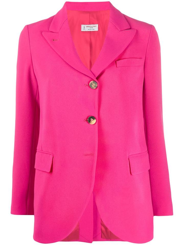 Alberto Biani Woven Single-breasted Blazer - Pink