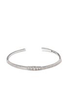 As29 18kt White Gold Icicle Pave Diamond Bangle - Silver