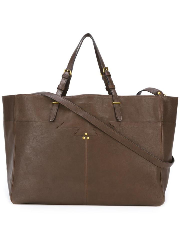Jérôme Dreyfuss 'maurice' Tote, Women's, Brown, Cotton/buffalo Leather/goat Skin