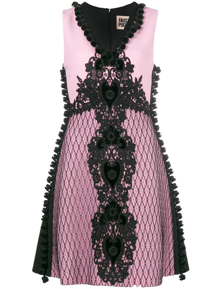 Fausto Puglisi Embroidered A-line Dress - Pink & Purple