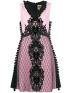 Fausto Puglisi Embroidered A-line Dress - Pink & Purple
