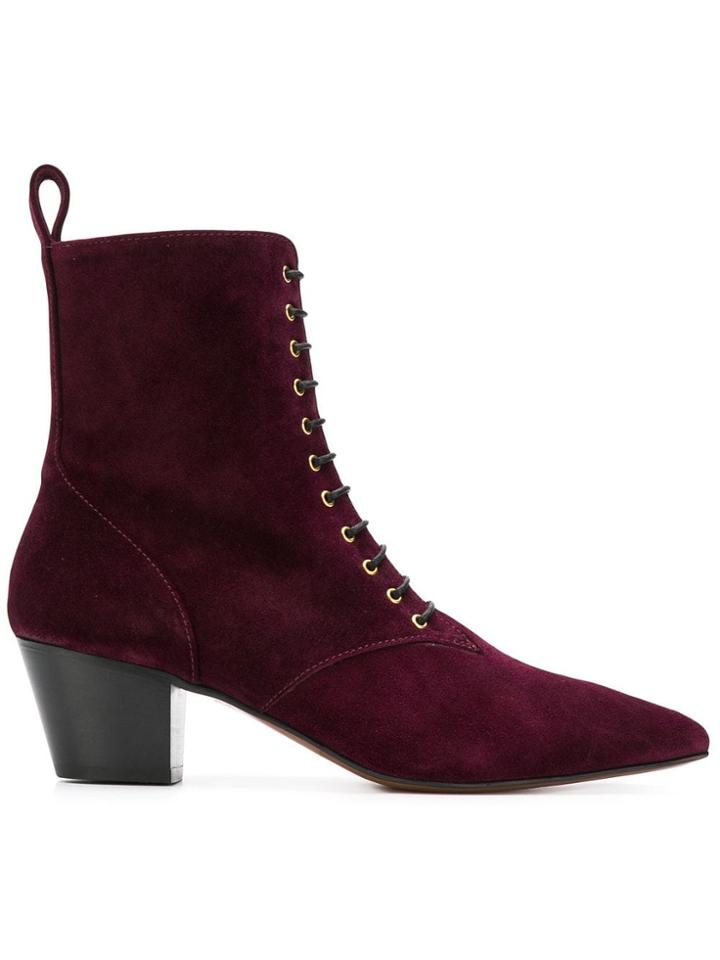 L'autre Chose Lace-up Ankle Boots - Red