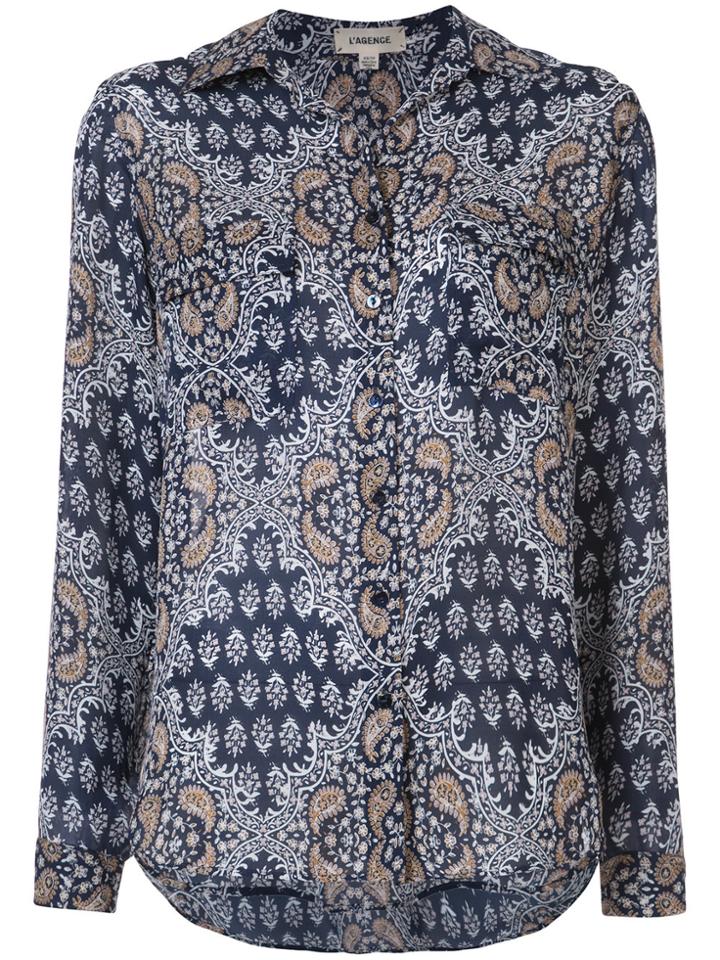 L'agence Floral Print Shirt - Blue