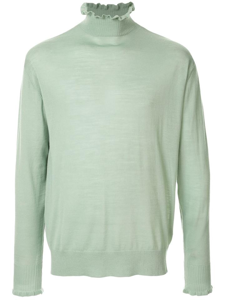 Undercover Frill Turtleneck Sweater - Green