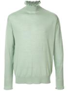 Undercover Frill Turtleneck Sweater - Green