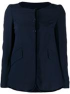 Romeo Gigli Pre-owned 1990's Contrast Piping Collarless Jacket - Blue