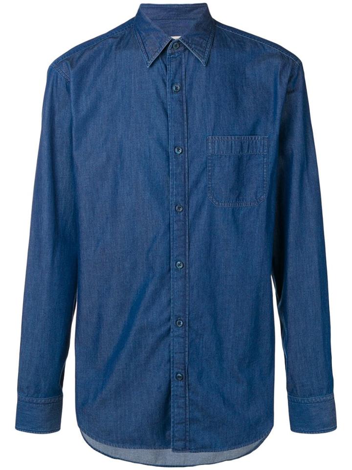 Z Zegna Longsleeved Denim Shirt - Blue