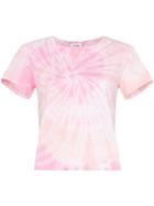 Re/done Tie-dye Crop Cotton T-shirt - Pink