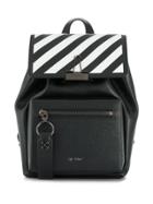 Off-white Striped Clip Backpack - Black