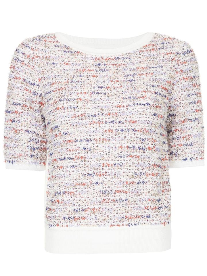 Coohem Tweed Front Knitted Top - Multicolour