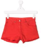 Stella Mccartney Kids Frayed Denim Shorts - Red