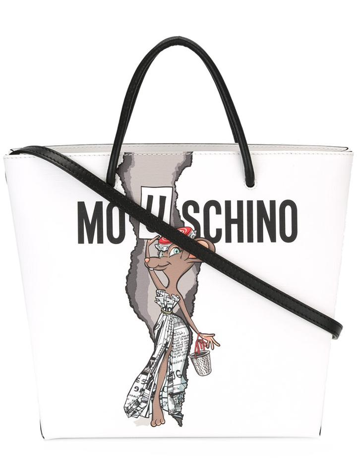 Moschino Rat-a-porter Shoulder Bag, Women's, White, Polyurethane