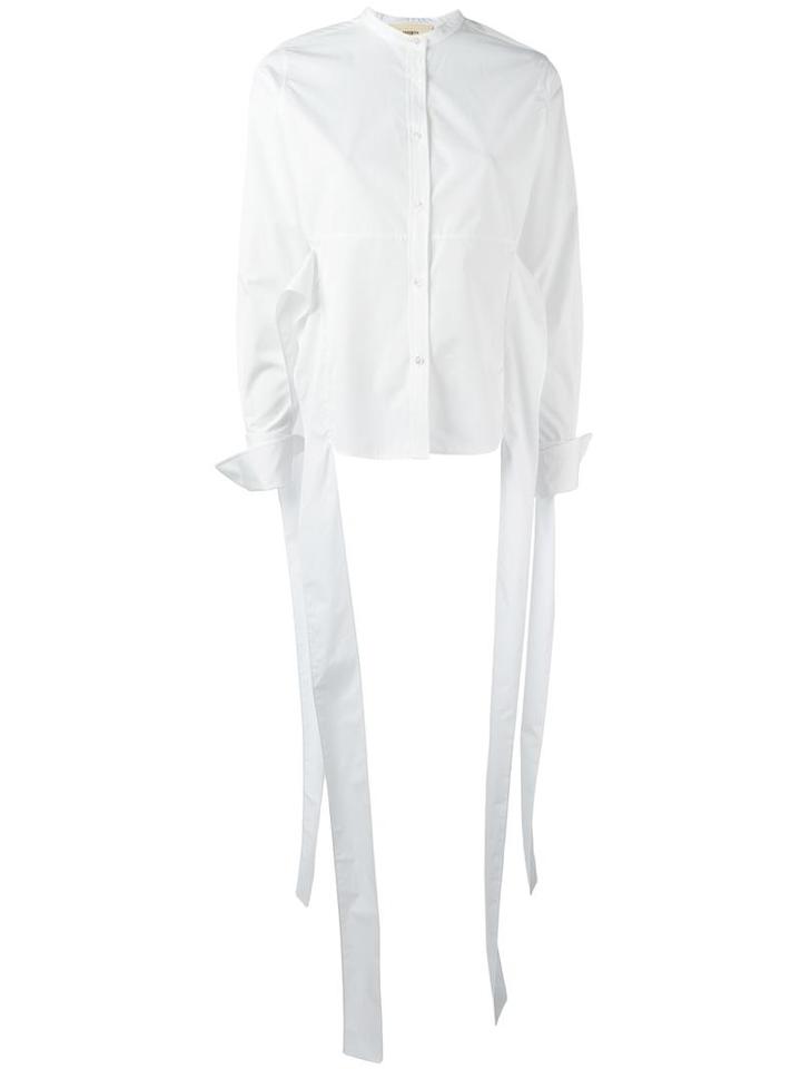 Ports 1961 Band Collar Shirt, Women's, Size: 46, White, Cotton