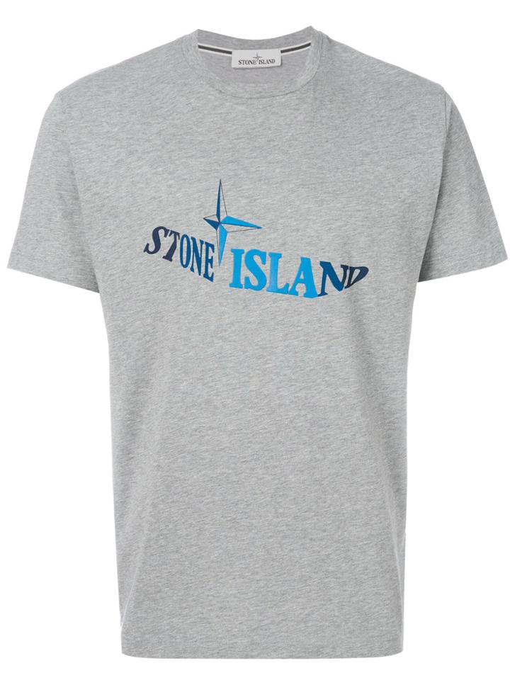 Stone Island Logo Print T-shirt - Grey