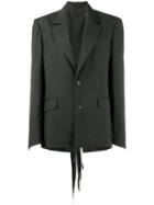 Y / Project Buttoned Back Pinstripe Blazer, Women's, Size: Xs, Black, Acetate/wool