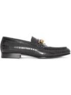 Burberry Perforated Link Loafers - Black