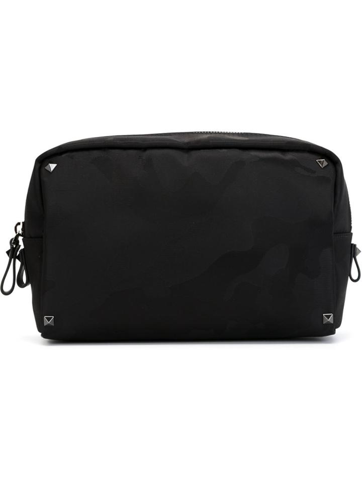 Valentino Camouflage Wash Bag - Black