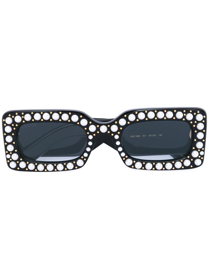 Gucci Eyewear Pearl Embellished Sunglasses - Black